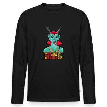 Dämon mit Logo von Toni Lirio/Jordi 3D - Männer Premium Bio Langarmshirt - Schwarz - Vorne - Nico (187cm)