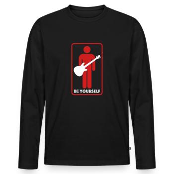 Soyez vous-même | Symbole de l’homme, guitare, concert - T-shirt manches longues Premium bio Homme - noir - Devant - Nico (187cm)