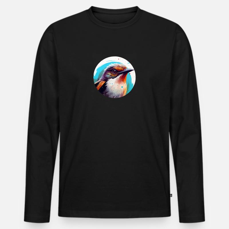 Zaunkönig - Männer Premium Bio Langarmshirt - Schwarz