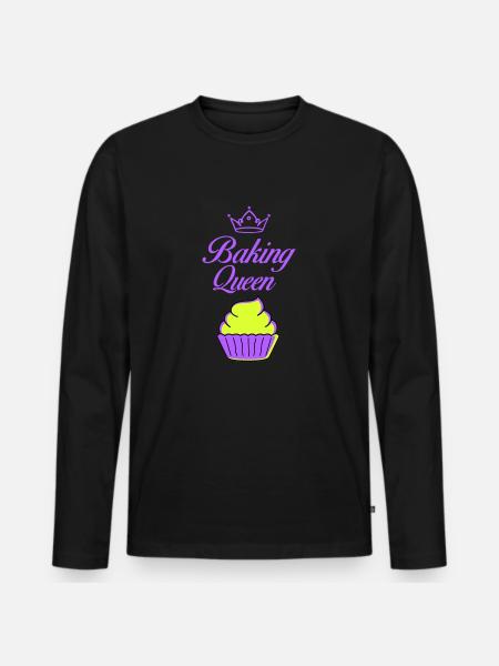 baking queen - Männer Premium Bio Langarmshirt - Schwarz