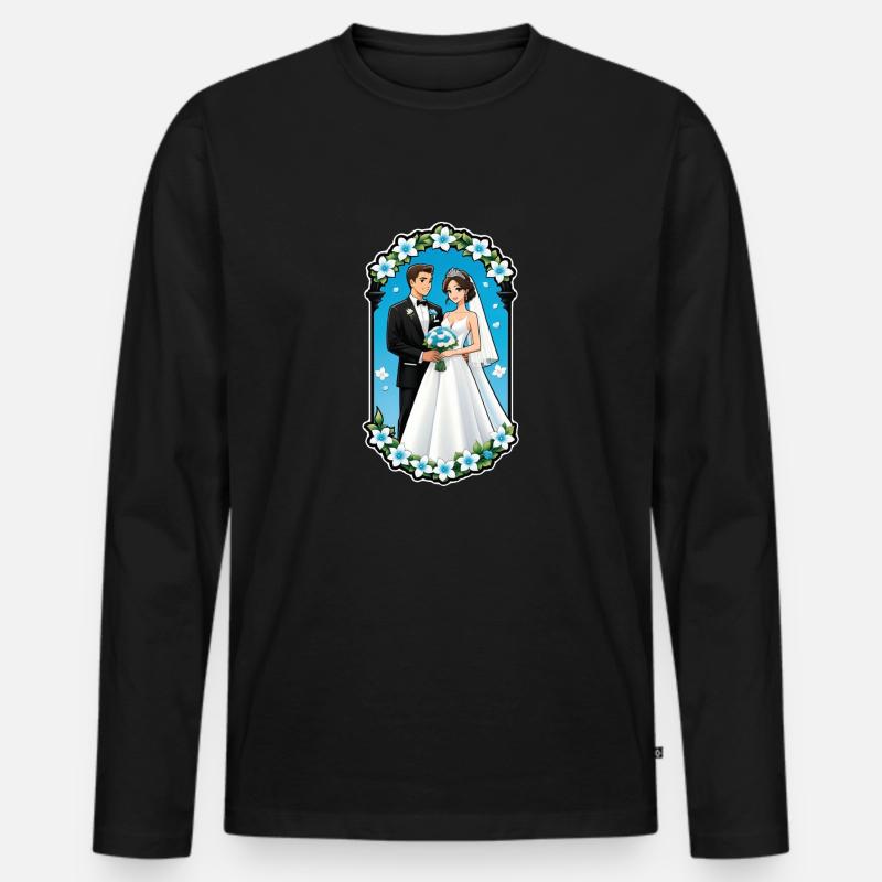 Just Married - Zur Hochzeit - Männer Premium Bio Langarmshirt - Schwarz