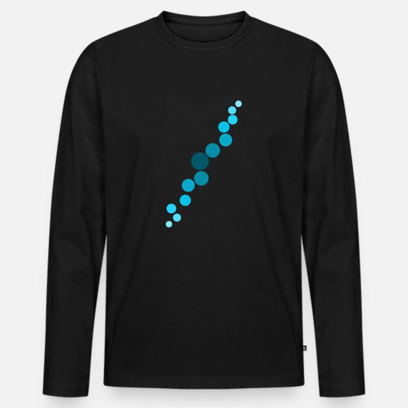 Blaue Blasen - Männer Premium Bio Langarmshirt - Schwarz
