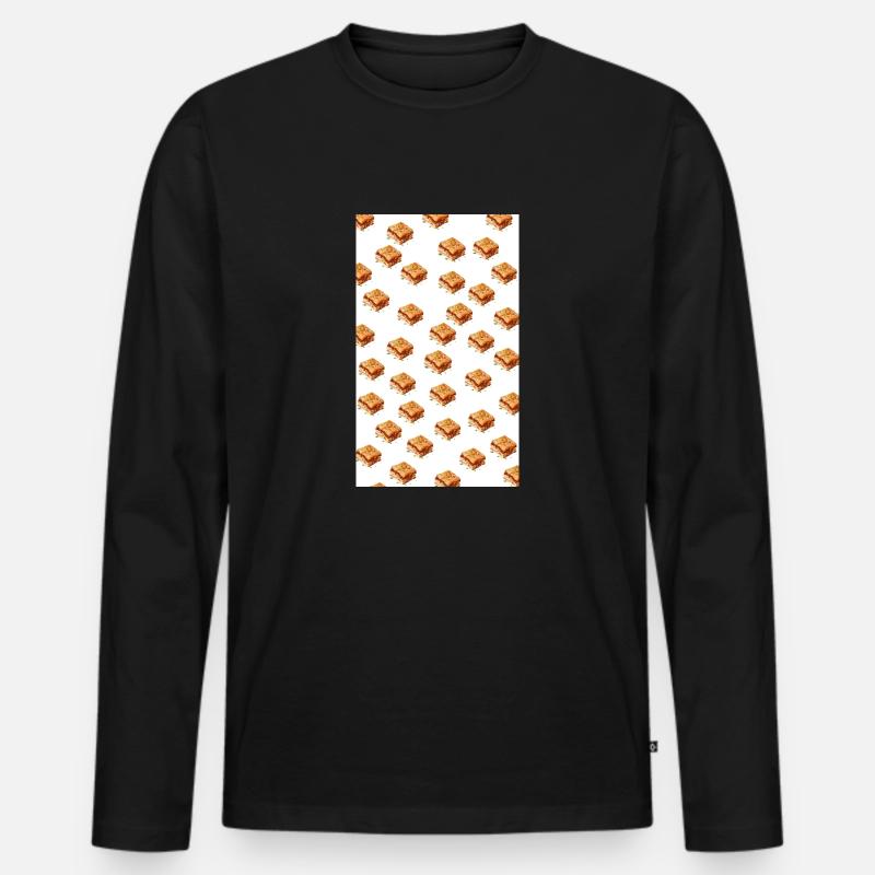 Lasagna - Männer Premium Bio Langarmshirt - Schwarz