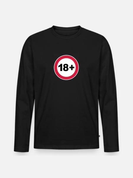 18th / 18th birthday. / 18+ - Men's Premium Organic Long Sleeve Shirt - black