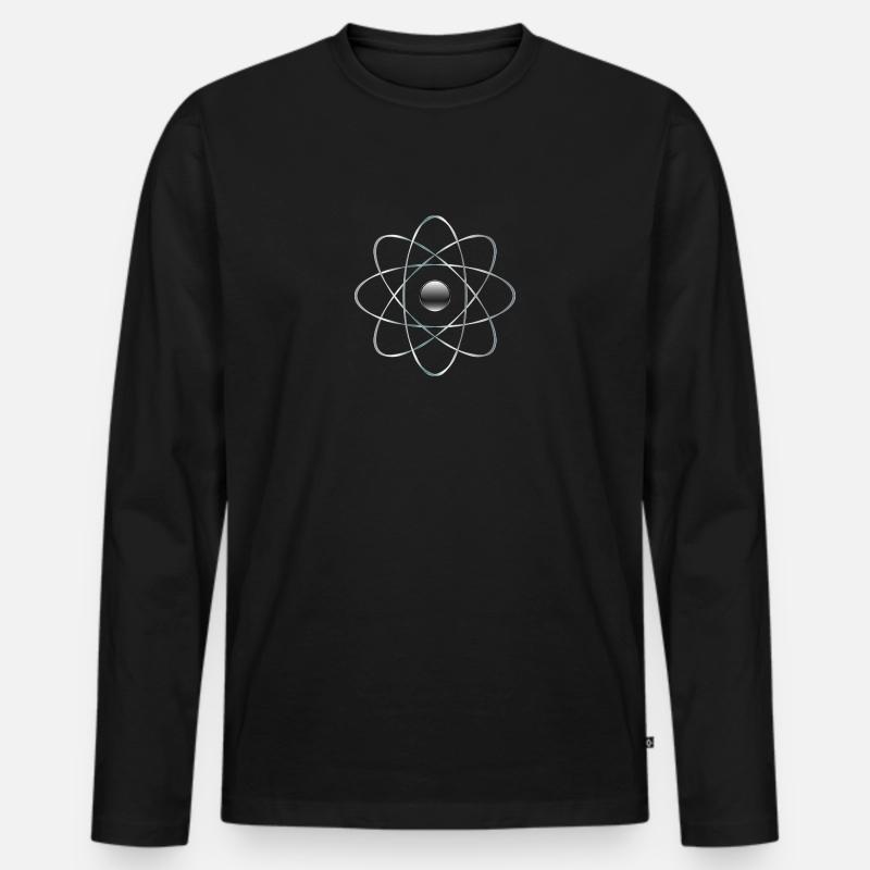 Atom - Männer Premium Bio Langarmshirt - Schwarz