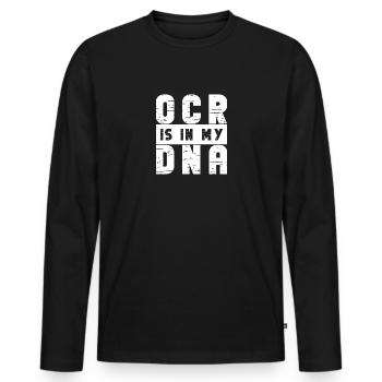 Obstacle Course Racing Gear - Men's Premium Organic Long Sleeve Shirt - black - Front - Nico (187cm)