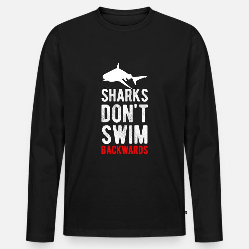 Requin Requin Poisson Eau - T-shirt manches longues Premium bio Homme - noir