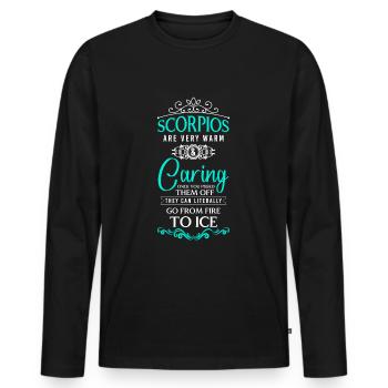Horoscope Star - Men's Premium Organic Long Sleeve Shirt - black - Front - Nico (187cm)