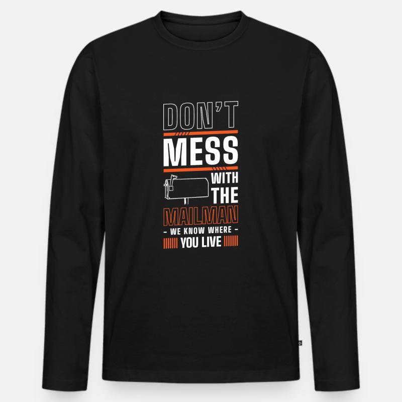 Postbote Paket - Männer Premium Bio Langarmshirt - Schwarz