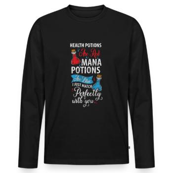 Alchemy Sign Wisdom - Men's Premium Organic Long Sleeve Shirt - black - Front - Nico (187cm)