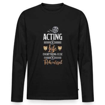 Bühne Drama Oper Broadway - Männer Premium Bio Langarmshirt - Schwarz - Vorne - Nico (187cm)