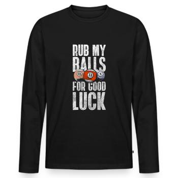 Pool Kugel Queue - Männer Premium Bio Langarmshirt - Schwarz - Vorne - Nico (187cm)