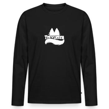 Abbildung Tervuren - Weiß - Männer Premium Bio Langarmshirt - Schwarz - Vorne - Nico (187cm)