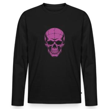 Grosser grinsender Skull - Männer Premium Bio Langarmshirt - Schwarz - Vorne - Nico (187cm)