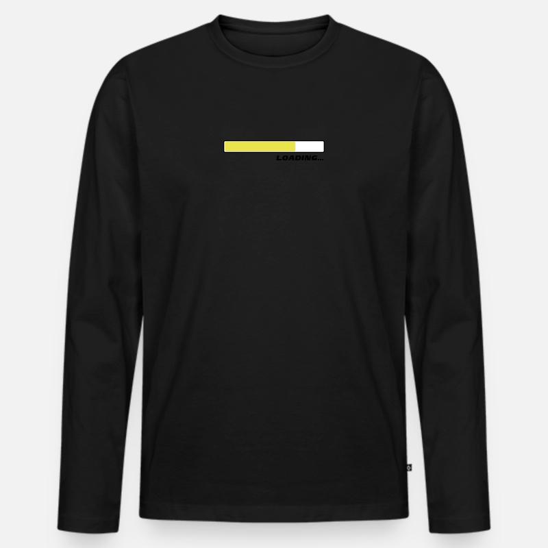 Loading... Ladebalken Status 3c - Männer Premium Bio Langarmshirt - Schwarz