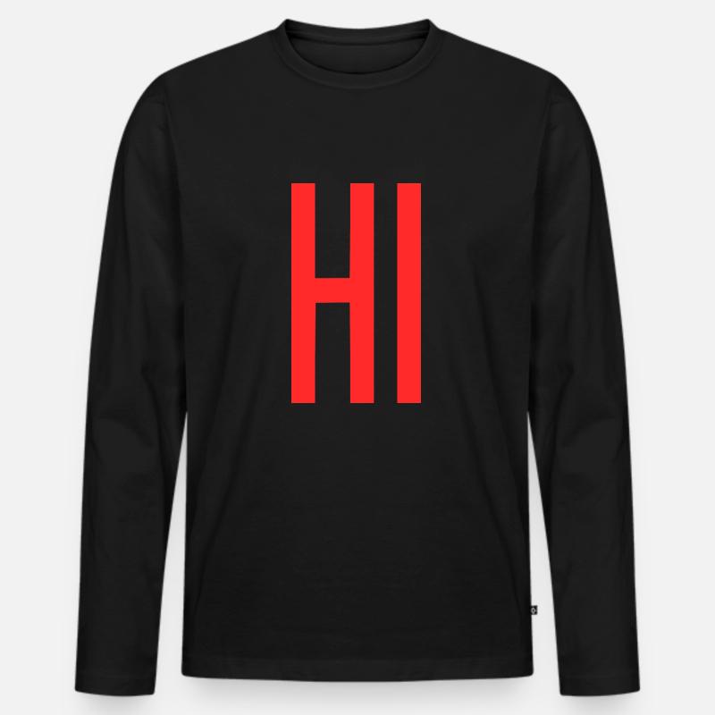 Hi - Männer Premium Bio Langarmshirt - Schwarz