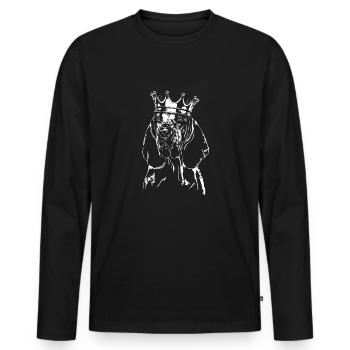 BRACCO ITALIANO Crown Dog Dogs Wilsigns - Men's Premium Organic Long Sleeve Shirt - black - Front - Nico (187cm)