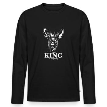 Pharaoh Dog King of Everything Saying Dogs - Men's Premium Organic Long Sleeve Shirt - black - Front - Nico (187cm)