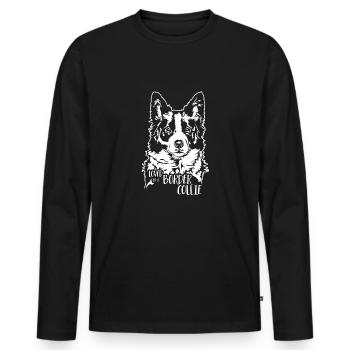 Aimé par un chien Border Collie Chien Wilsigns - T-shirt manches longues Premium bio Homme - noir - Devant - Nico (187cm)