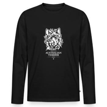 Australian Terrier Dad Hunde Hund Wilsigns - Männer Premium Bio Langarmshirt - Schwarz - Vorne - Nico (187cm)