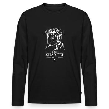 Shar Pei Maman Chien Chien Wilsigns - T-shirt manches longues Premium bio Homme - noir - Devant - Nico (187cm)