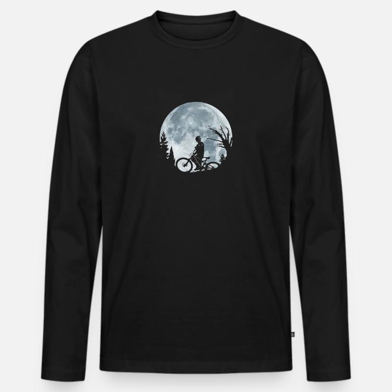 Moon Rider - Männer Premium Bio Langarmshirt - Schwarz