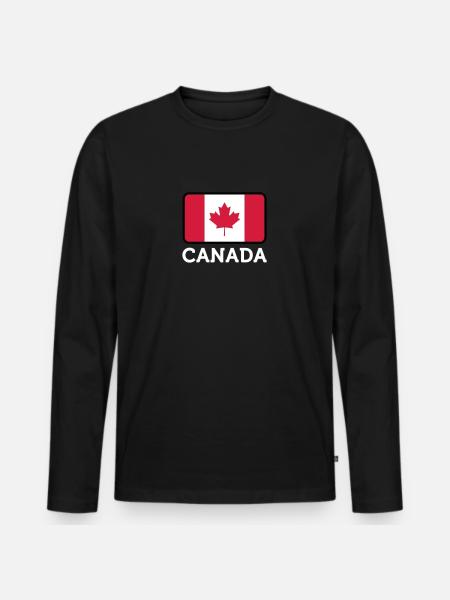 National Flag Of Canada - Men's Premium Organic Long Sleeve Shirt - black