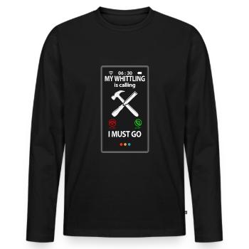 Whittling Holzschnitzer Holz Schnitzen Spruch - Männer Premium Bio Langarmshirt - Schwarz - Vorne - Nico (187cm)