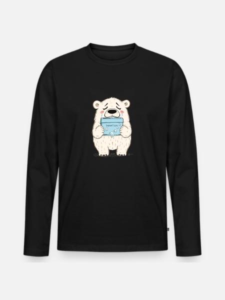 Saving Polar Bears - Men's Premium Organic Long Sleeve Shirt - black