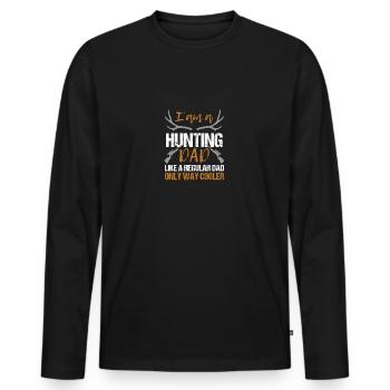 Hunter Hunting Hunting Hunting Deer Gift T-Shirt - Men's Premium Organic Long Sleeve Shirt - black - Front - Nico (187cm)