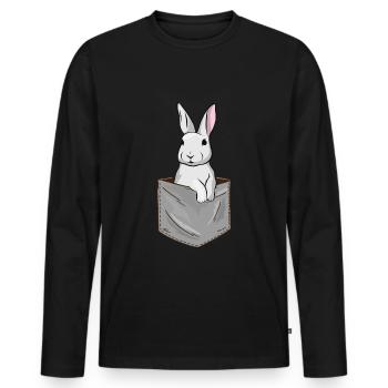 Rabbit Rabbit Easter Rabbit Mom Happy Easter - Men's Premium Organic Long Sleeve Shirt - black - Front - Nico (187cm)