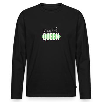 King on Queen - Homme partenaire - T-shirt manches longues Premium bio Homme - noir - Devant - Nico (187cm)