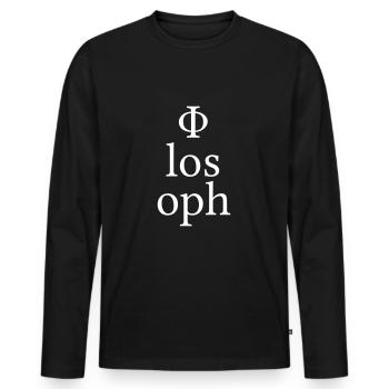 Philosophe - T-shirt manches longues Premium bio Homme - noir - Devant - Nico (187cm)
