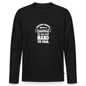 Surgeon - Men's Premium Organic Long Sleeve Shirt - black - Front - Nico (187cm)