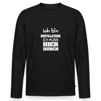 Le métier de distillateur - T-shirt manches longues Premium bio Homme - noir - Devant - Nico (187cm)