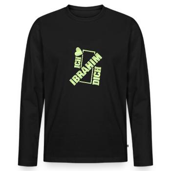 Couple Ibrahim - Männer Premium Bio Langarmshirt - Schwarz - Vorne - Nico (187cm)