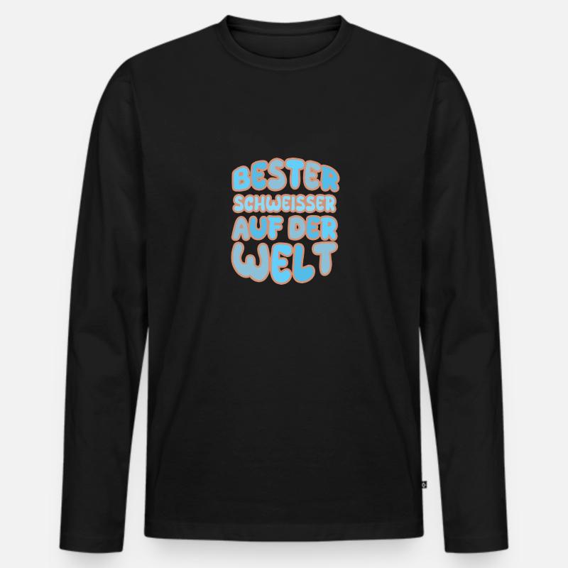 Schweisser - Männer Premium Bio Langarmshirt - Schwarz