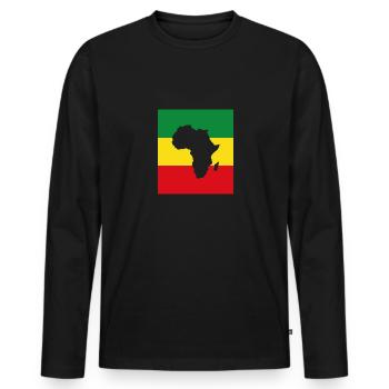 Afrique, Afrique - T-shirt manches longues Premium bio Homme - noir - Devant - Nico (187cm)