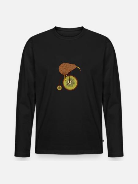 Neuseeland Geschenkidee New Zealand - Männer Premium Bio Langarmshirt - Schwarz