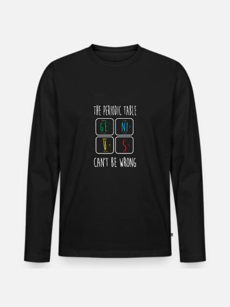 Periodic table - Men's Premium Organic Long Sleeve Shirt - black