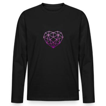 Rosa Herz Mutter Muttertag Geschenk Geometrie - Männer Premium Bio Langarmshirt - Schwarz - Vorne - Nico (187cm)