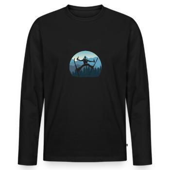 Apres Ski - Cadeau de devis pour les skieurs de sports d’hiver - T-shirt manches longues Premium bio Homme - noir - Devant - Nico (187cm)