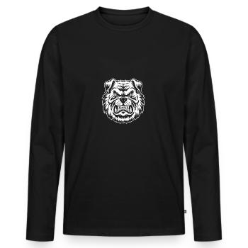 Chien en colère - T-shirt manches longues Premium bio Homme - noir - Devant - Nico (187cm)