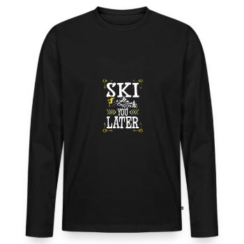 ski skiing - Men's Premium Organic Long Sleeve Shirt - black - Front - Nico (187cm)