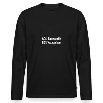 80% Baumwolle 20% Katzenhaar - Männer Premium Bio Langarmshirt - Schwarz - Vorne - Nico (187cm)