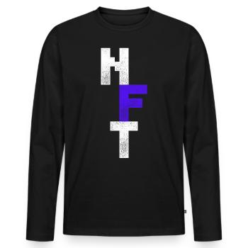 Vintage Cryptocurrency Crypto Trader Art NFT - Männer Premium Bio Langarmshirt - Schwarz - Vorne - Nico (187cm)