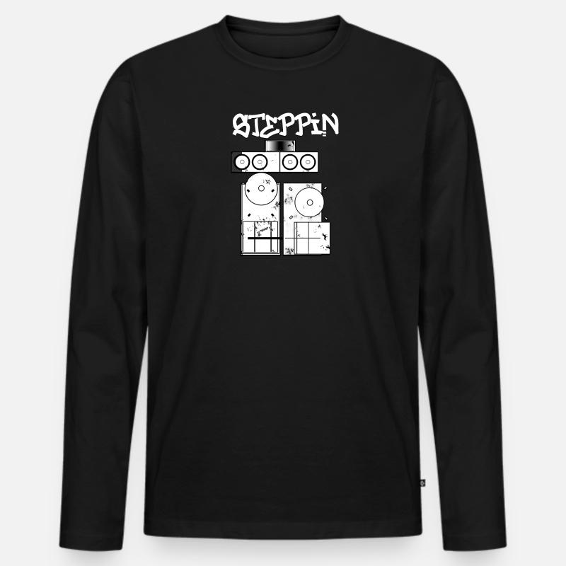 Soundsystem Steppin - Männer Premium Bio Langarmshirt - Schwarz