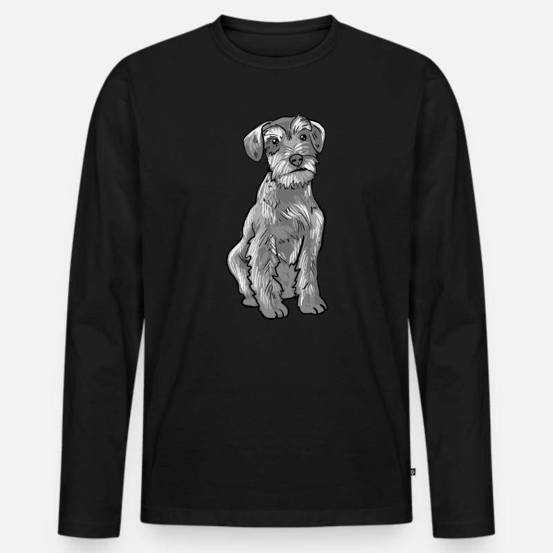 Schnauzer Hund - Männer Premium Bio Langarmshirt - Schwarz