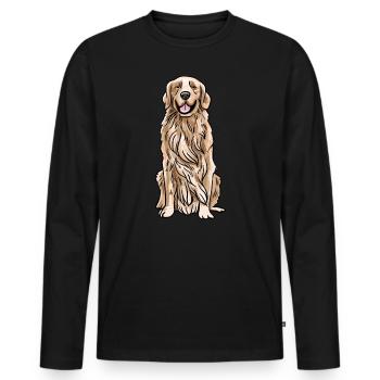 Golden Retriever - Men's Premium Organic Long Sleeve Shirt - black - Front - Nico (187cm)