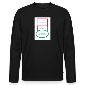 Antwort - Männer Premium Bio Langarmshirt - Schwarz - Vorne - Nico (187cm)